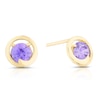 Thumbnail Image 0 of 9ct Yellow Gold Purple Cubic Zirconia Round Stud Earrings