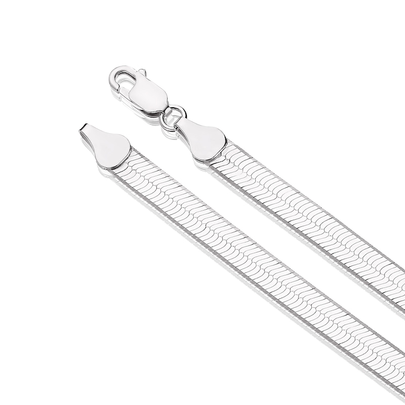 Sterling Silver 18 Inch Flat Herringbone Necklace