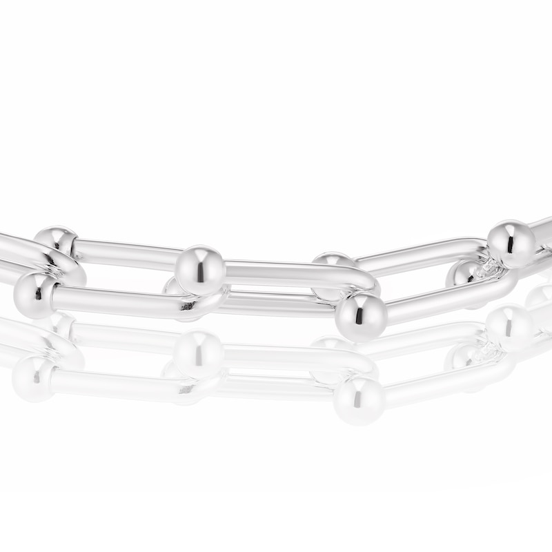 Sterling Silver Horseshoe Link Chain Bracelet