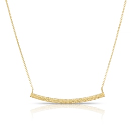 9ct Yellow Gold Sparkle Bar Necklace