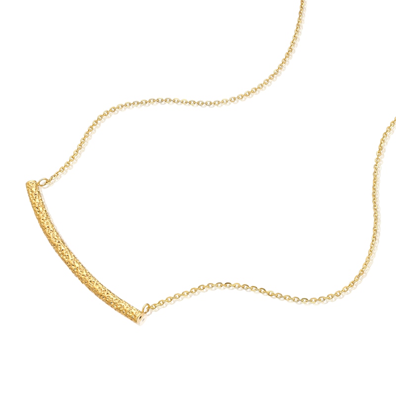 Main Image 2 of 9ct Yellow Gold Sparkle Bar Necklace