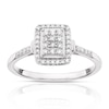 Thumbnail Image 0 of 9ct White Gold 0.20ct Total Diamond Rectangle Cluster Ring