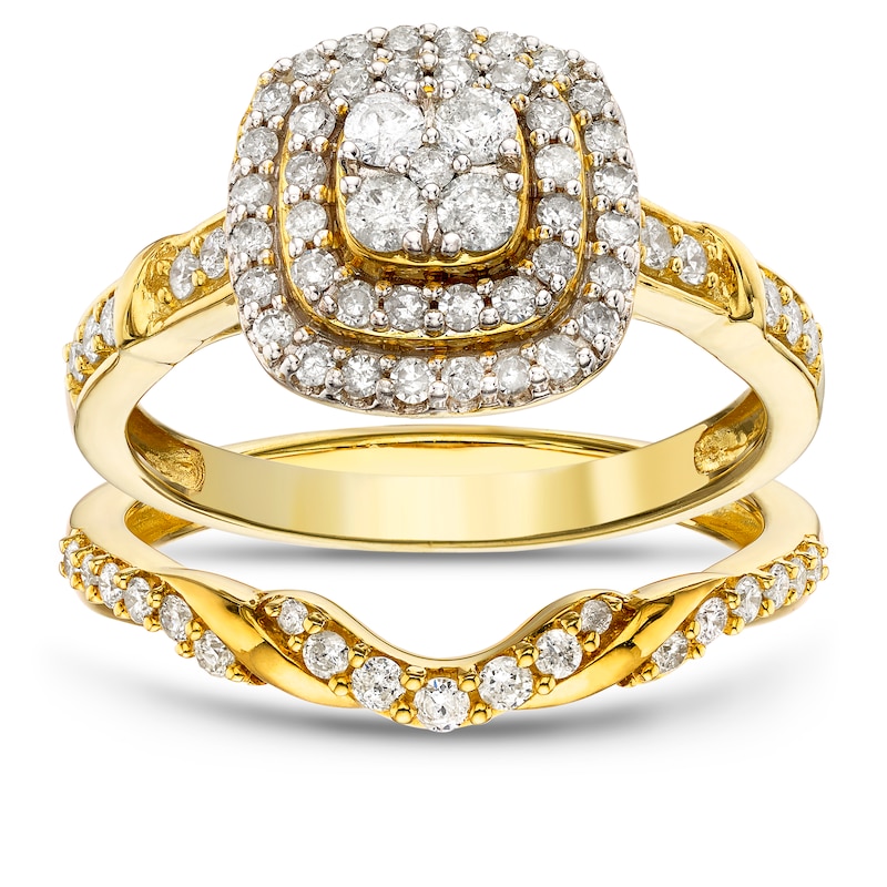 Perfect Fit 9ct Yellow Gold 0.66ct Total Diamond Bridal Set | H.Samuel