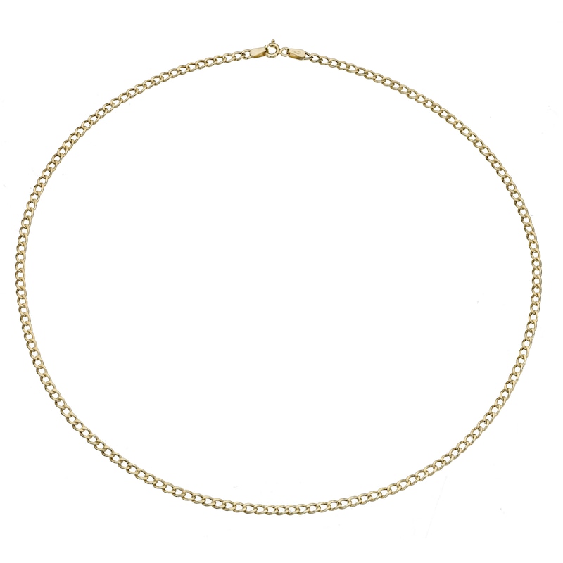 Main Image 2 of 9ct Yellow Gold 24 Inch Dainty Curb Chain