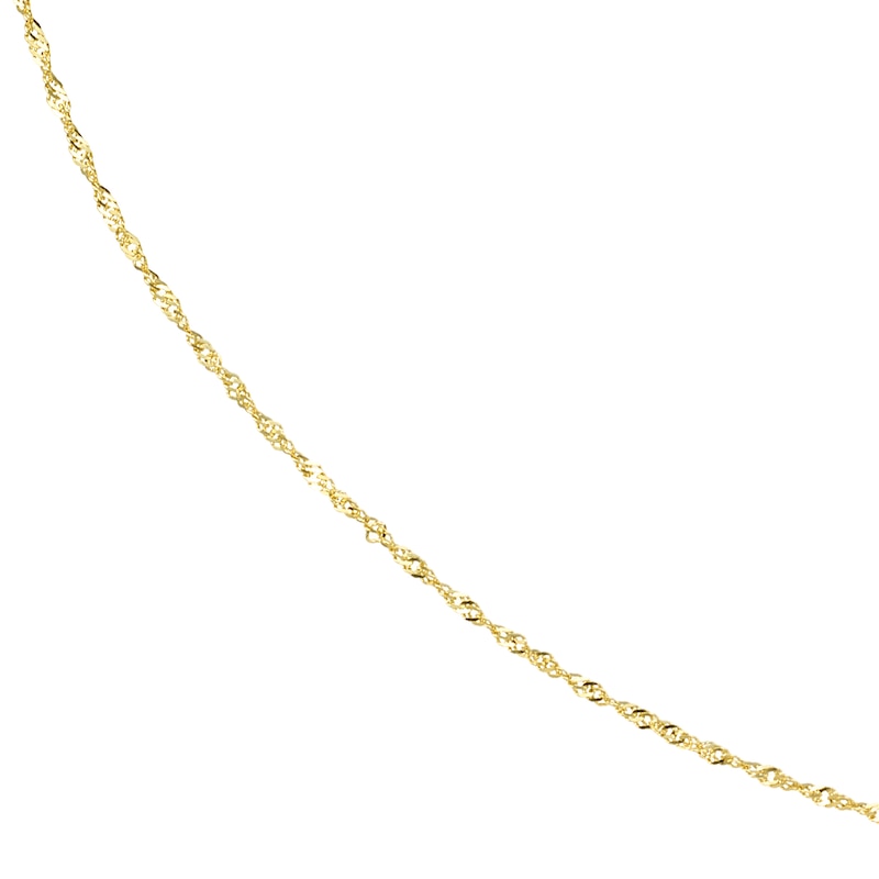 Main Image 1 of 9ct Yellow Gold Solid 18&quot; Dainty Singapore Chain