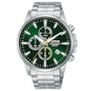 Thumbnail Image 0 of Lorus Men's Green Chronograph Stainless Steel Bracelet Watch