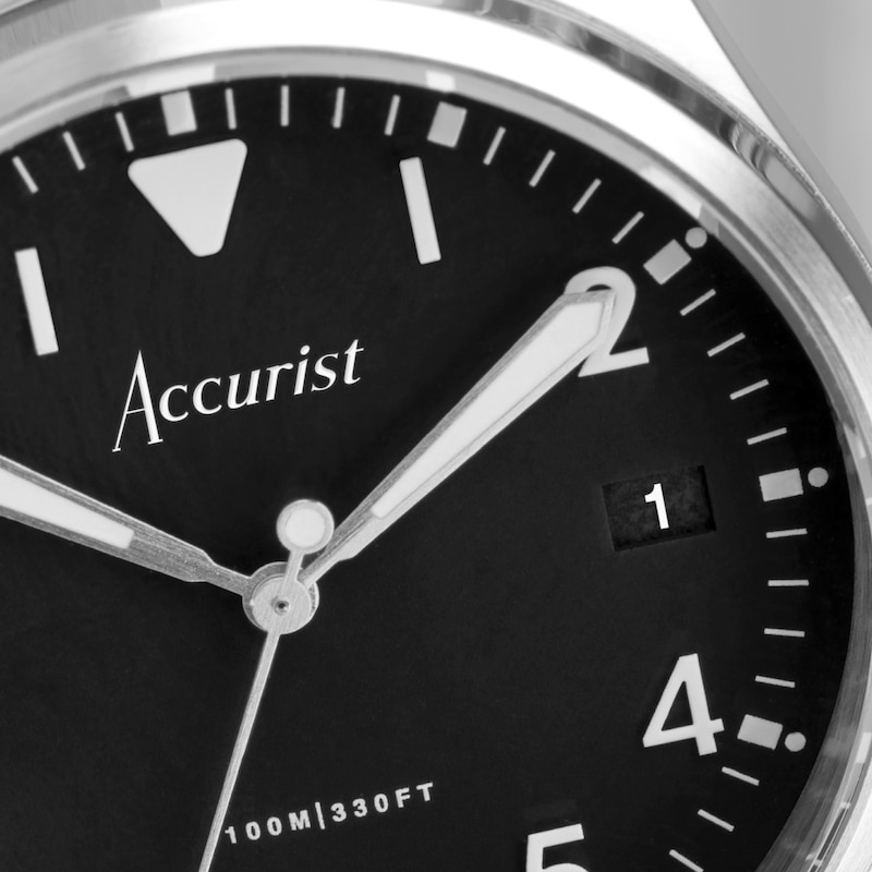 Accurist Men's Aviation 41mm Dial Stainless Steel Bracelet Watch