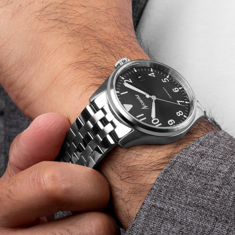 Accurist Men's Aviation 41mm Dial Stainless Steel Bracelet Watch