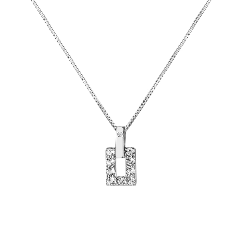 Main Image 1 of Hot Diamonds Echo Sterling Silver White Topaz & Diamond Pendant