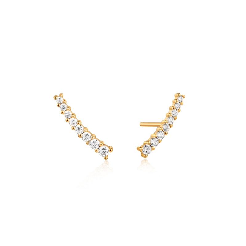 Main Image 1 of Ania Haie Glam Rock 14ct Gold Plated CZ Crawler Earrings