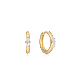 Ania Haie Dance Til' Dawn 14ct Gold Plated CZ Hoop Earrings