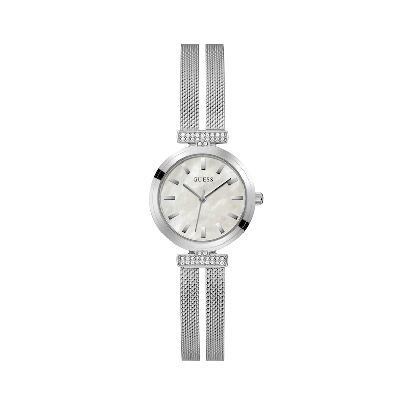 Main Image 1 of Guess Ladies' Mother of Pearl Dial Silver Tone Mesh Strap Watch