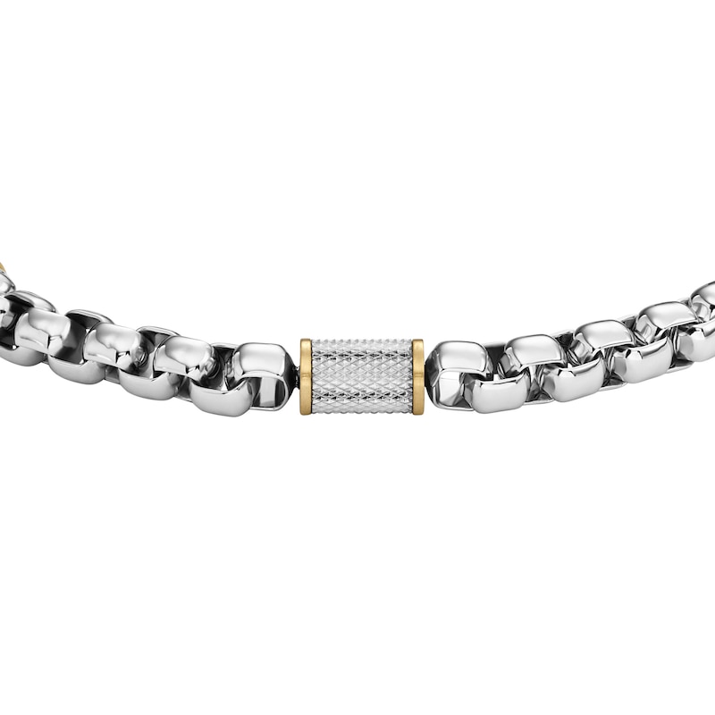 Fossil All Stacked Up Men's Two-Tone Steel Chain Bracelet