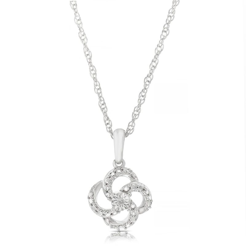 Sterling Silver Diamond Clover Pendant | H.Samuel