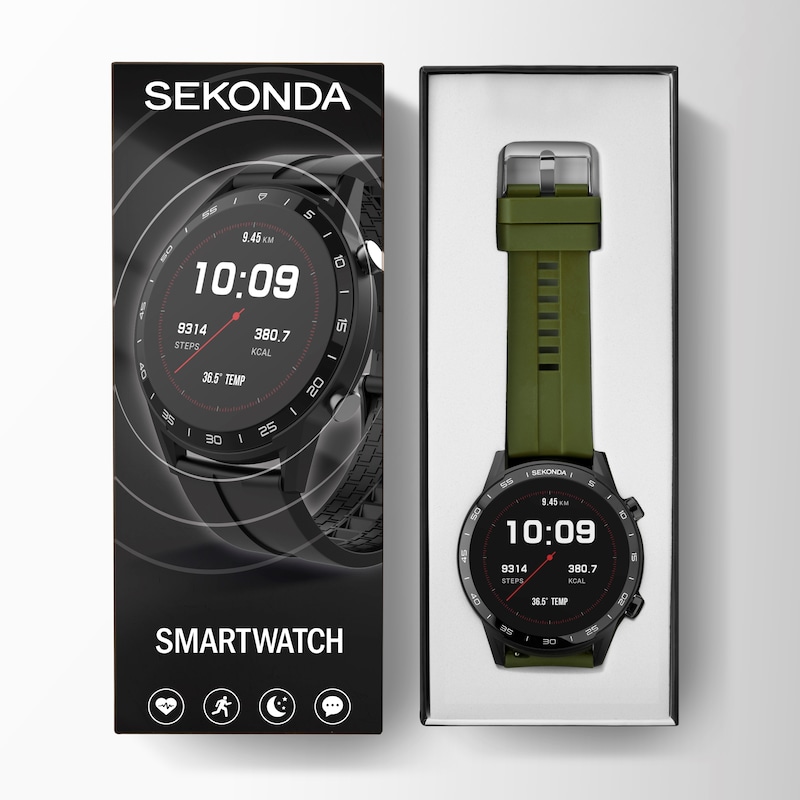 Main Image 4 of Sekonda Active Green Silicone Strap Smart Watch