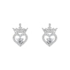 Thumbnail Image 0 of Disney Sterling Silver Cubic Zirconia Crown & Heart Earrings