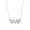 Thumbnail Image 2 of Disney Silver CZ Pavé Mickey & Minnie Mouse Heart Necklace