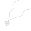 Thumbnail Image 1 of Silver Mother Of Pearl & CZ Double Sided Circle Necklace