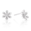 Thumbnail Image 0 of Sterling Silver 0.10ct Diamond Flower Stud Earrings