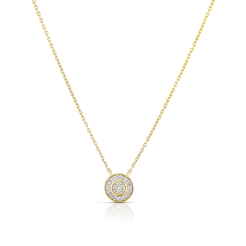 Sterling Silver & 18ct Gold Plated Vermeil 0.10ct Diamond Circle ...