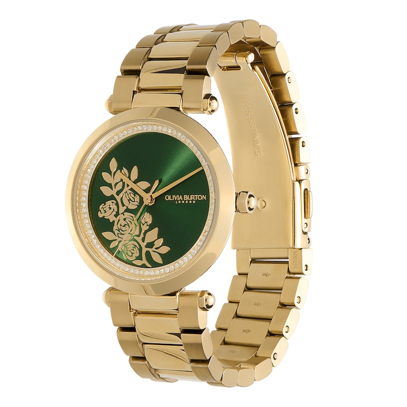 Main Image 2 of Olivia Burton Ladies' T-Bar Florals Gold Tone Watch