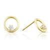 Thumbnail Image 1 of 9ct Yellow Gold Cubic Zirconia Open Circle Stud Earrings