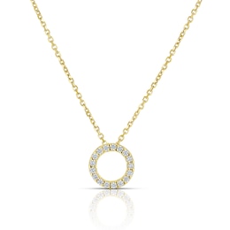 9ct Yellow Gold Cubic Zirconia Circle Halo Pendant