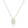 Thumbnail Image 0 of 9ct Yellow Gold Cubic Zirconia Pear Halo Pendant
