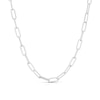 Thumbnail Image 1 of Sterling Silver Textured Paper Link Chain Necklace