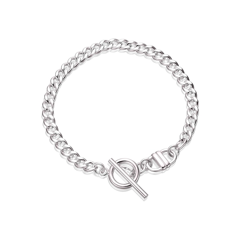 Sterling Silver T-Bar Curb Chain Bracelet | H.Samuel