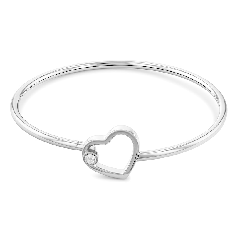 Tommy Hilfiger Stainless Steel Heart Detail Bangle | H.Samuel