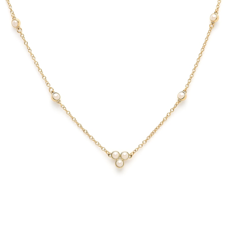 Olivia Burton Gold IP Pearl Cluster Necklace