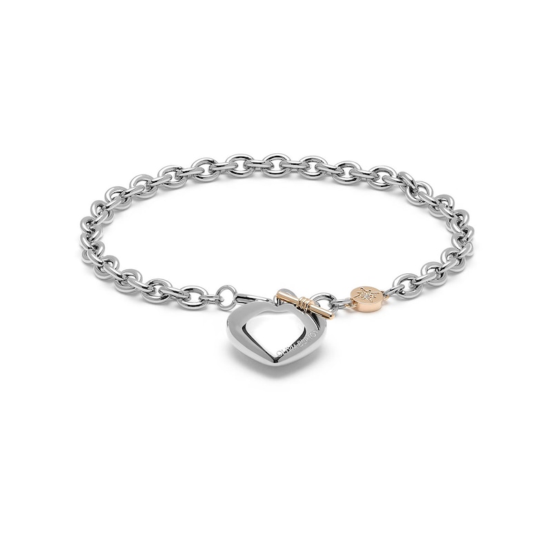 Olivia Burton Stainless Steel Link Heart Charm Bracelet