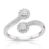 Thumbnail Image 0 of 9ct White Gold 0.25ct Diamond Two Flower Open Ring