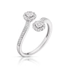 Thumbnail Image 1 of 9ct White Gold 0.25ct Diamond Two Flower Open Ring