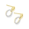 Thumbnail Image 2 of Sterling Silver & 18ct Gold Plated Vermeil 0.10ct Diamond Oval Drop Earrings