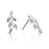 Thumbnail Image 0 of Sterling Silver 0.05ct Diamond Leaf Stud Earrings