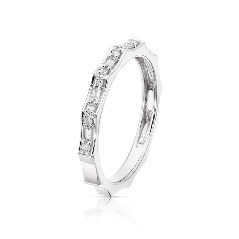 Main Image 2 of 9ct White Gold 0.20ct Diamond Pavé Half Eternity Ring