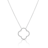 Thumbnail Image 0 of Sterling Silver 0.15ct Diamond Clover Necklace