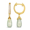 Thumbnail Image 1 of Le Vian 14ct Yellow Gold Prehnite 0.18ct Diamond Earrings