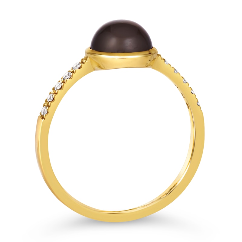 Le Vian 14ct Yellow Gold Moonstone 0.09ct Diamond Ring