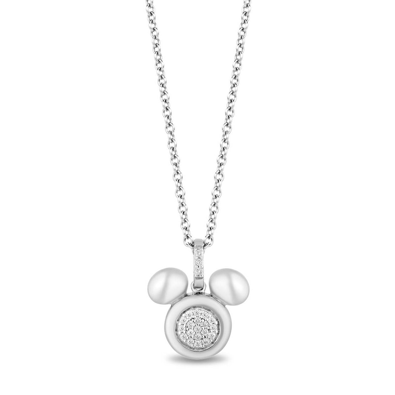 Disney Treasures Mickey Sterling Silver Diamond Birthstone Pendant
