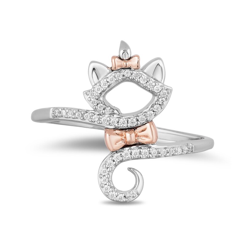 Main Image 3 of Disney Treasures Aristocats Sterling Silver & 9ct Rose Gold 0.10ct Diamond Ring