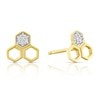Thumbnail Image 0 of Sterling Silver & 18ct Gold Plated Vermeil 0.04ct Diamond Honeycomb Earrings