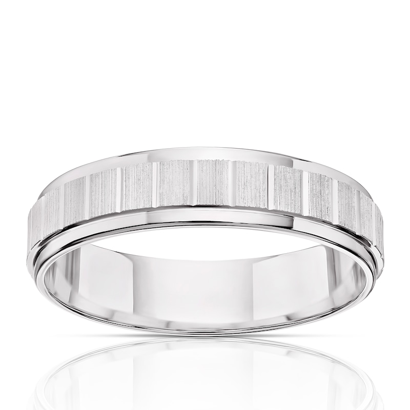 Sterling Silver 5mm Textured Wedding Band