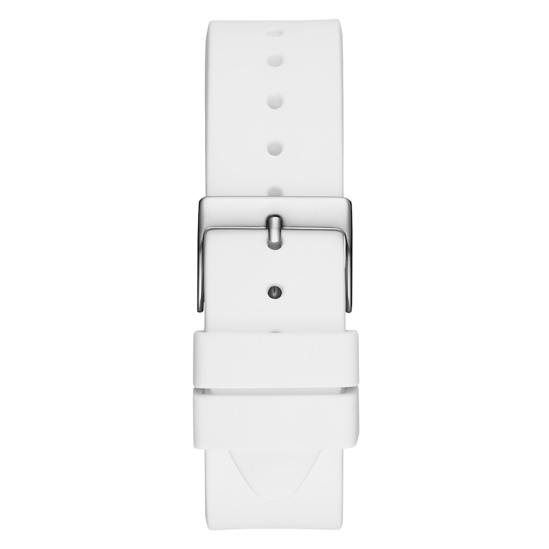 Guess Fantasia Ladies' Multi-Colour Stone Set Dial White Silicone Strap Watch
