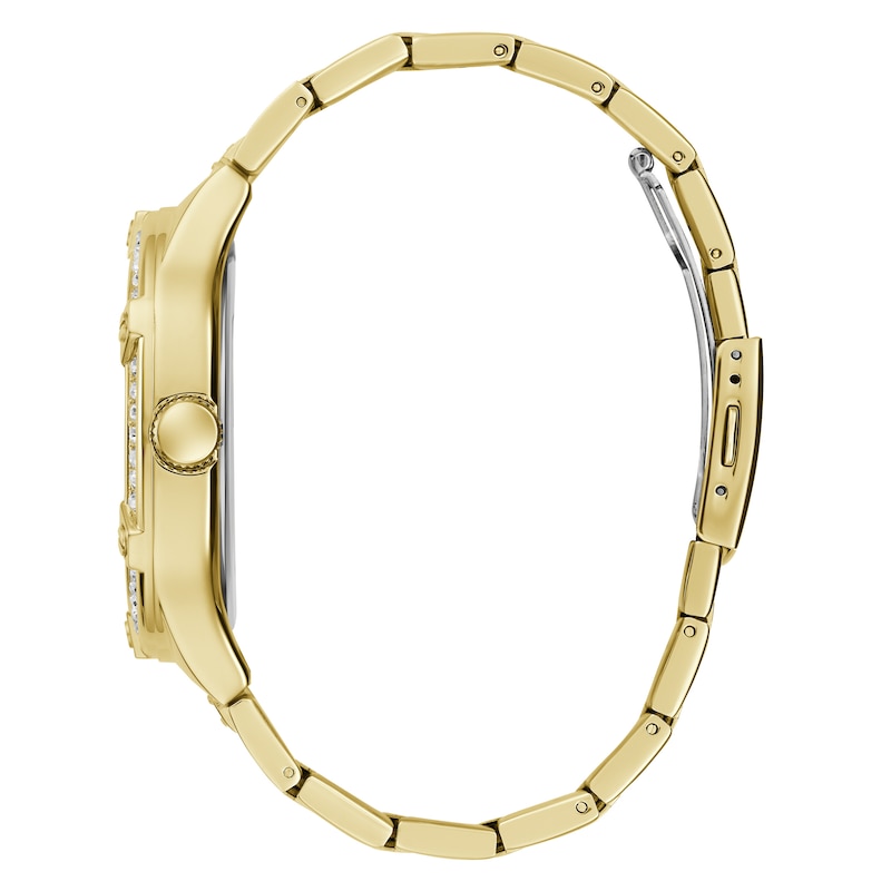 Guess Duke Men's Stone Set Bezel Gold Tone Bracelet Watch | H.Samuel