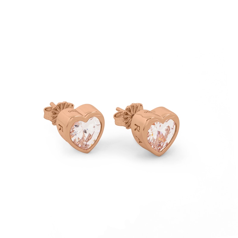 Radley 18ct Rose Gold Plated Silver Heart Earrings