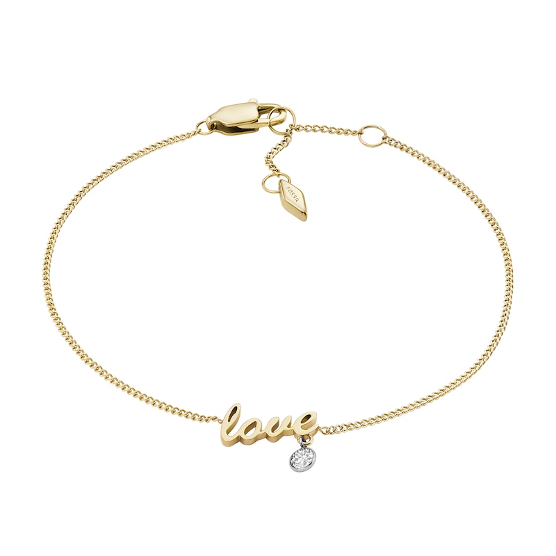 Fossil Sadie Love Notes Two-Tone Steel Station Bracelet