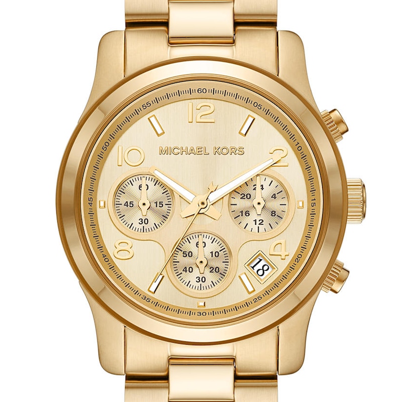 Michael Kors Runway LadiesÃ¢ Gold Tone Bracelet Watch